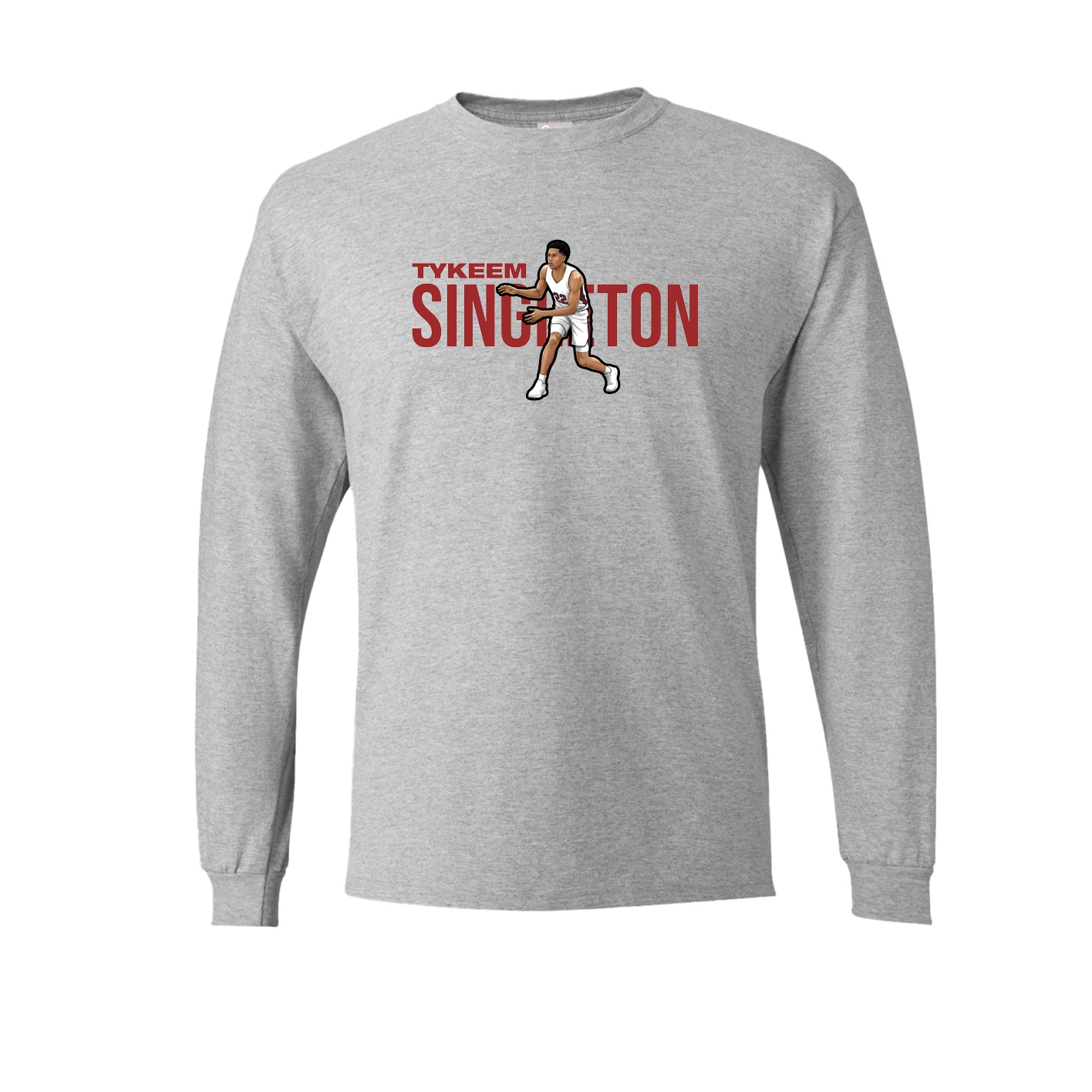 Long Sleeve Tee — Player Name in Grey