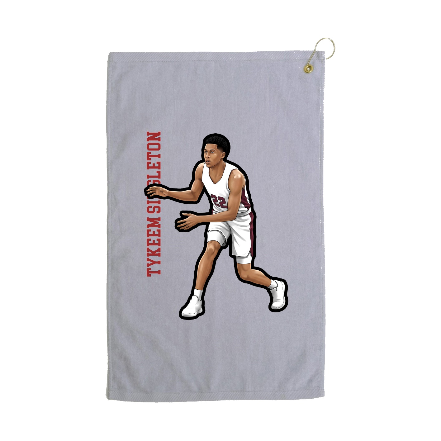 Golf Towel — Name Vertical in Grey