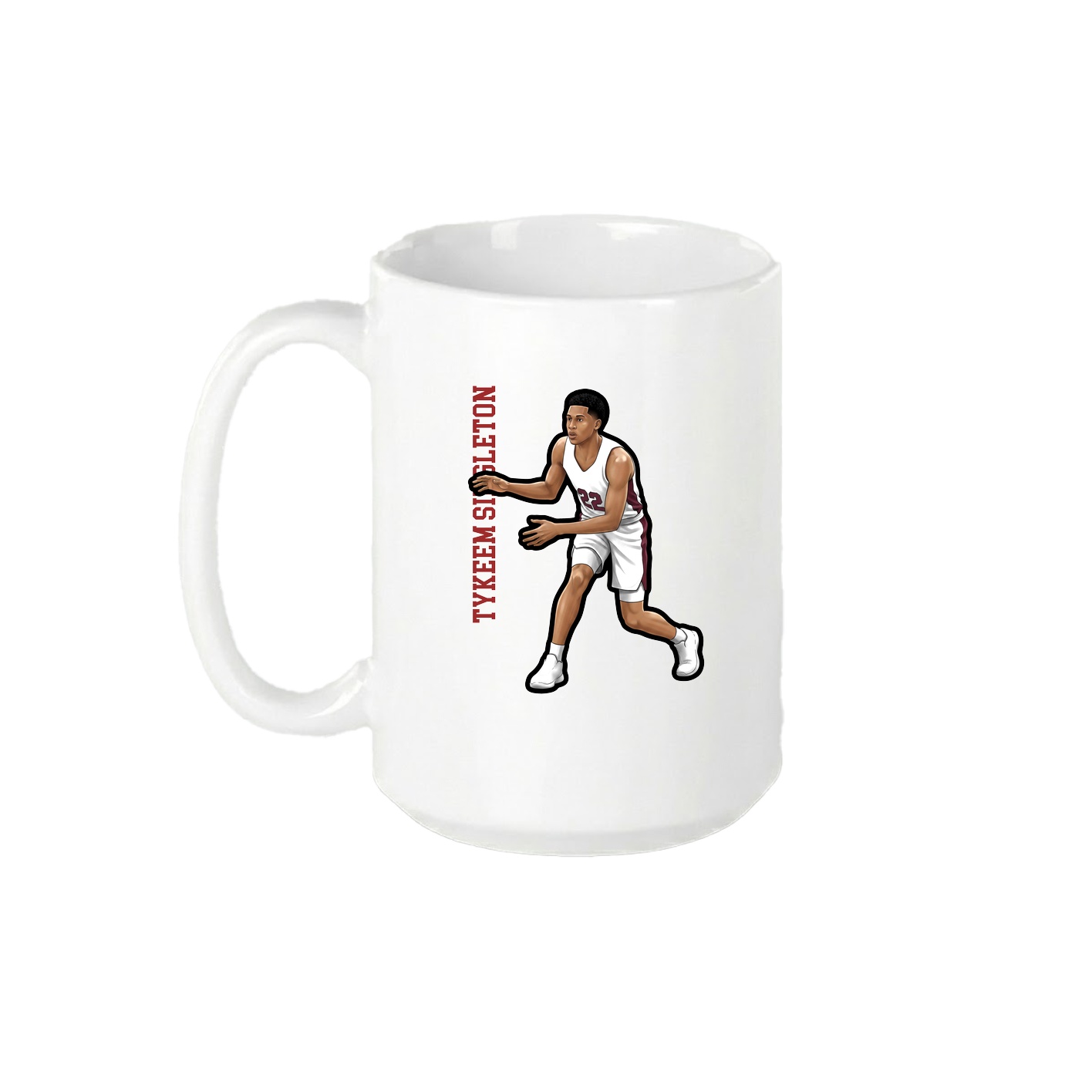 15oz Coffee Mug — Name Vertical in White