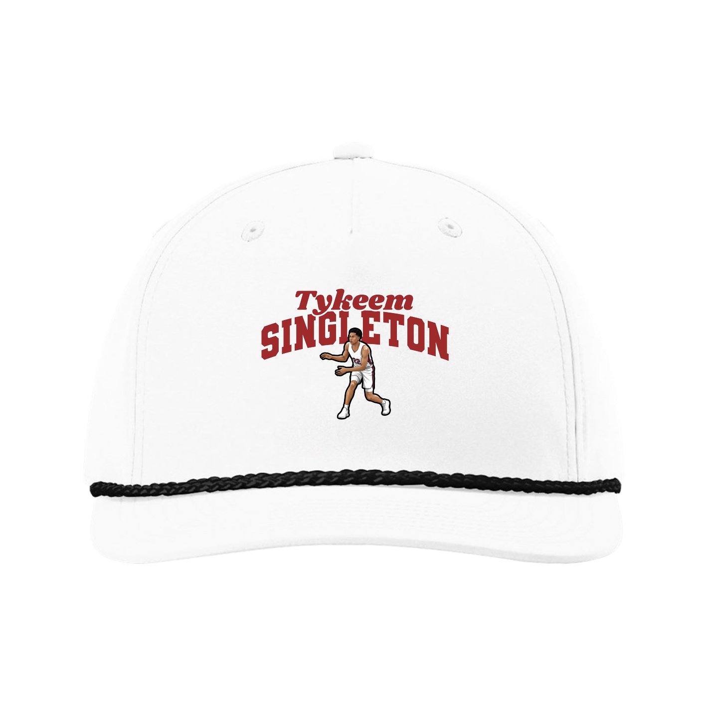 Five-Panel Classic Rope Cap — Signature Arch in White