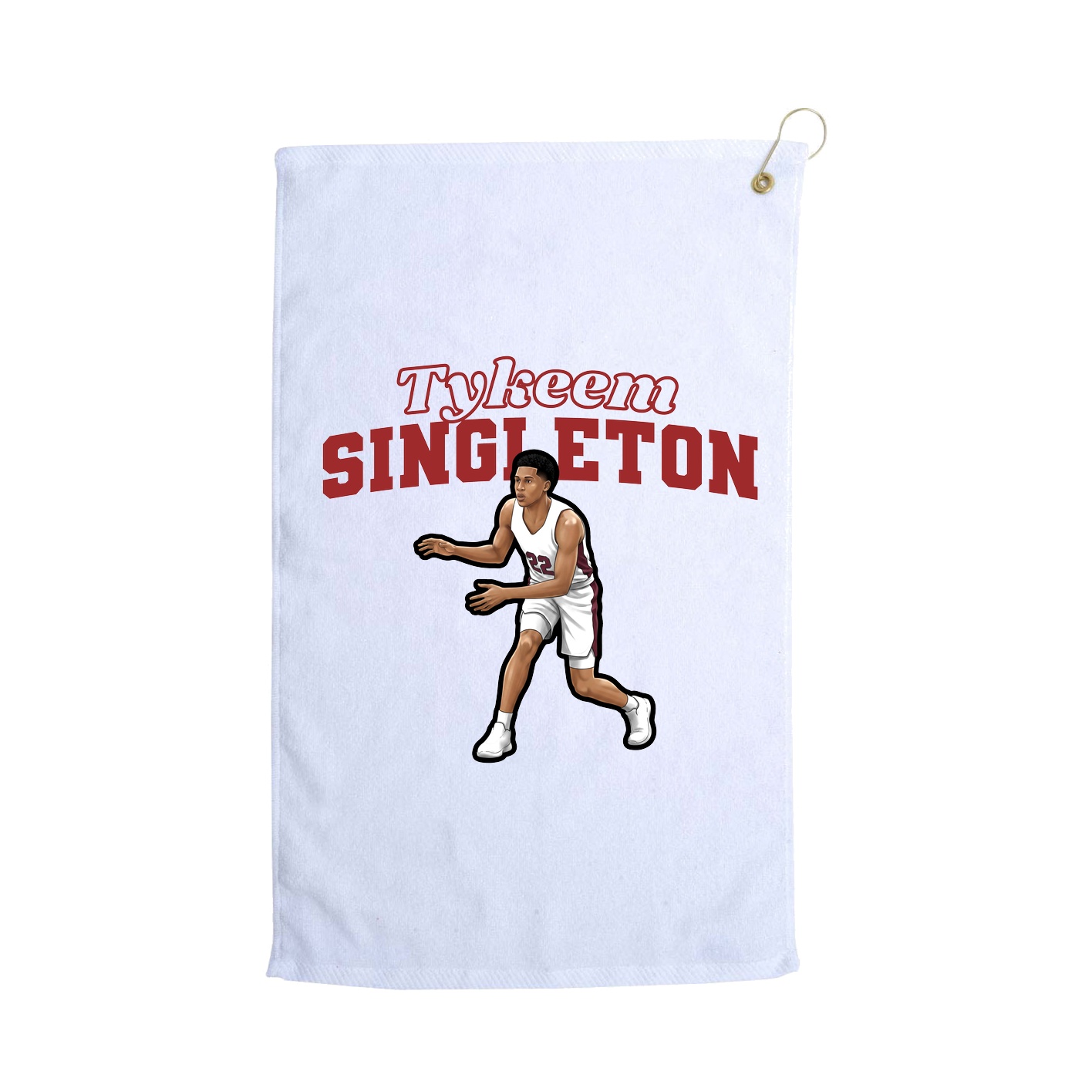 Golf Towel — Name Arch in White