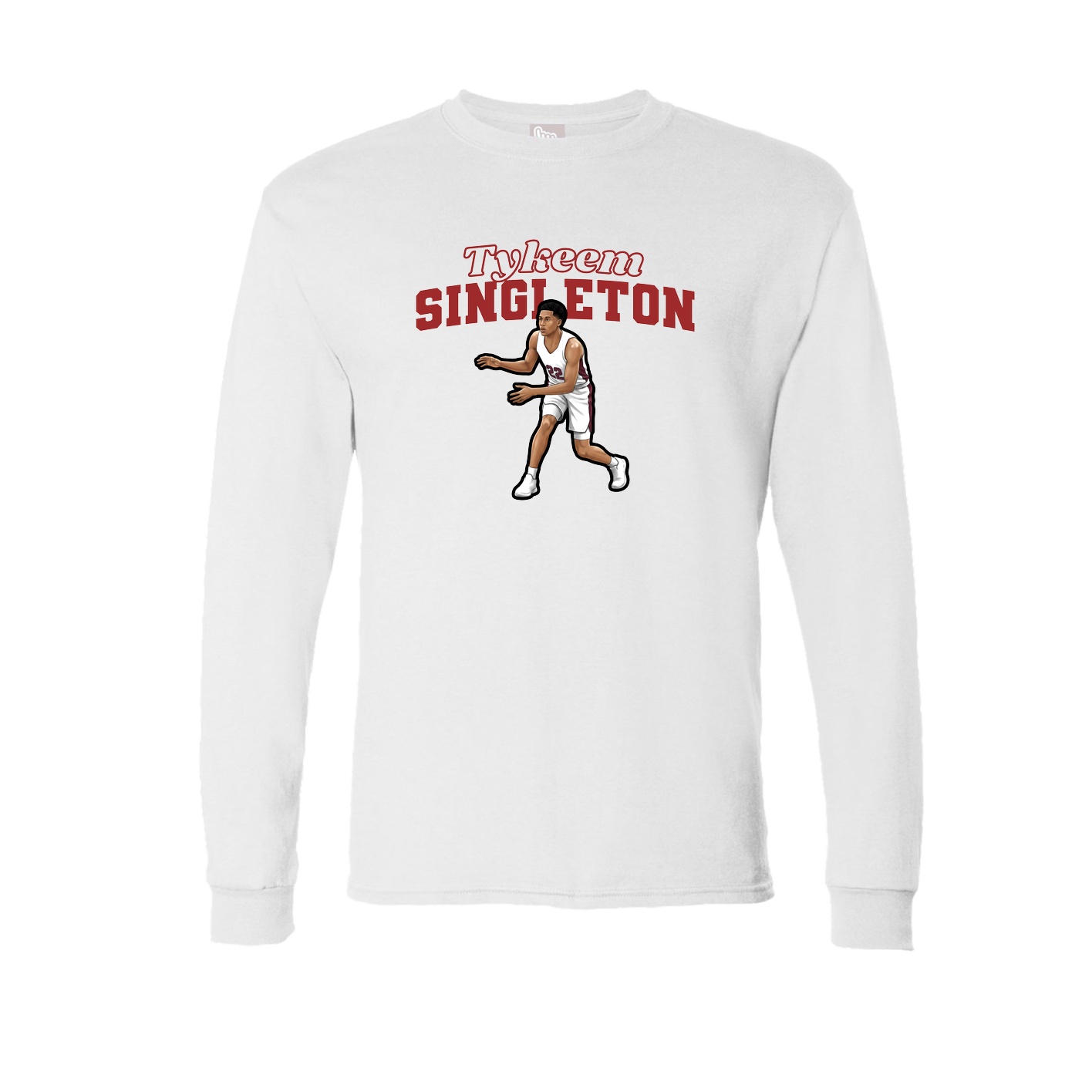 Long Sleeve Tee — Name Arch in White