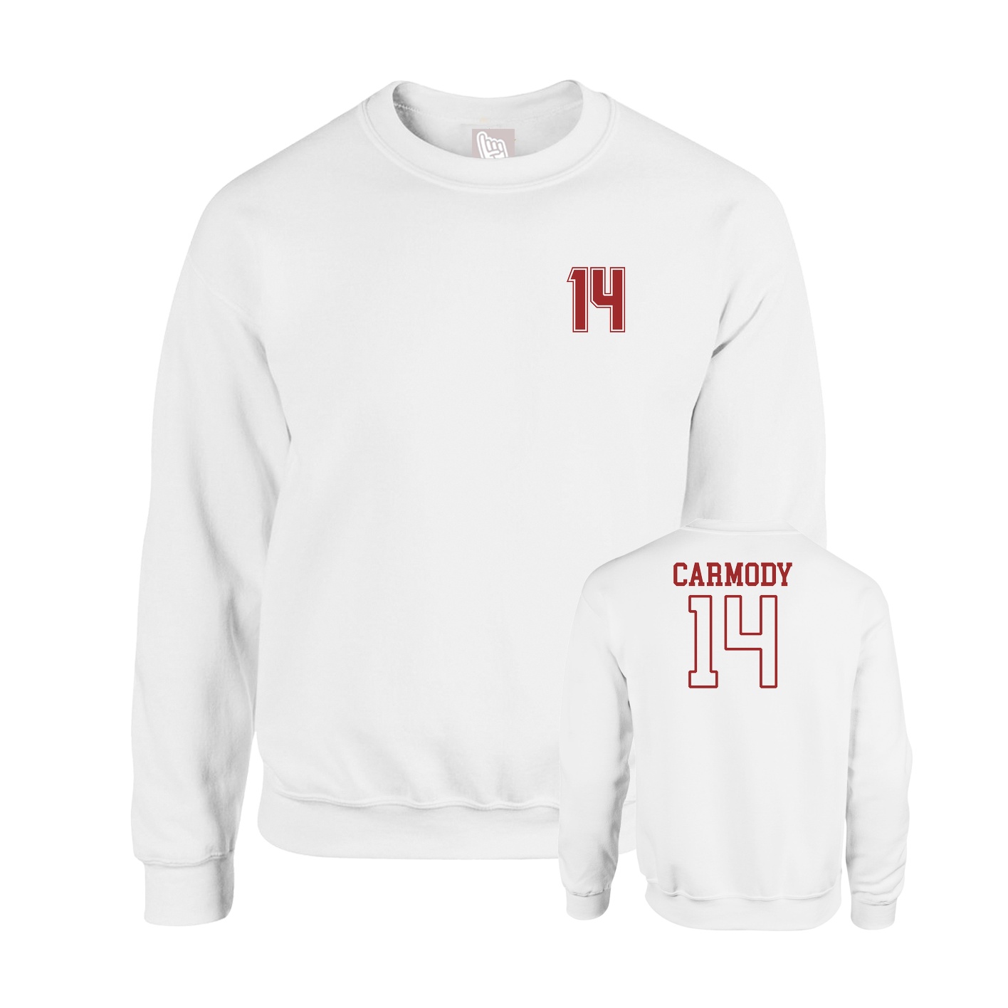 Fleece Crew — Chest Back in White