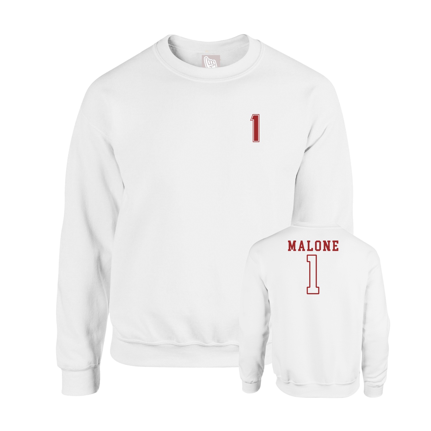 Fleece Crew — Chest Back in White