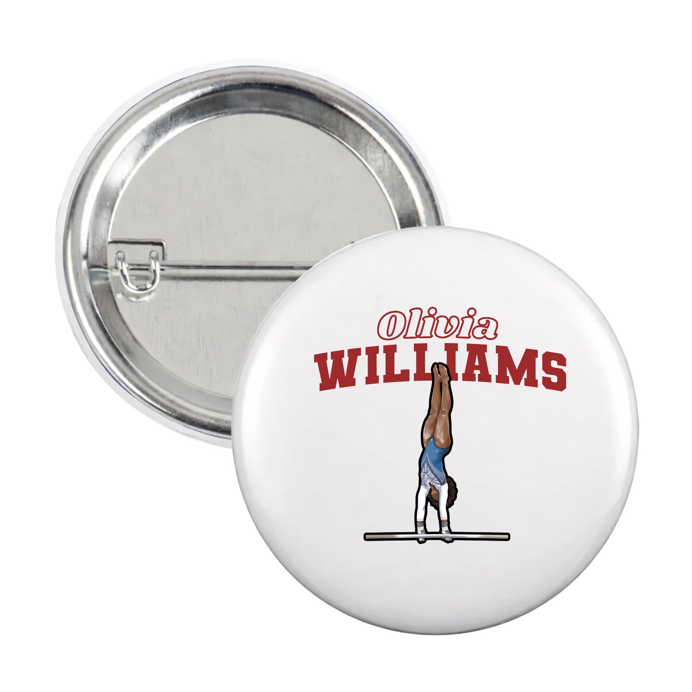 Game Day Button — Name Arch in White