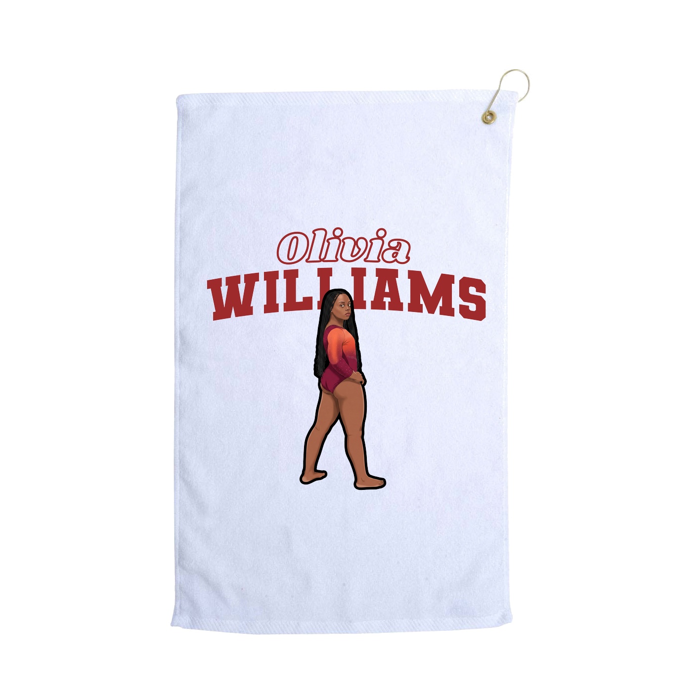 Golf Towel — Name Arch in White