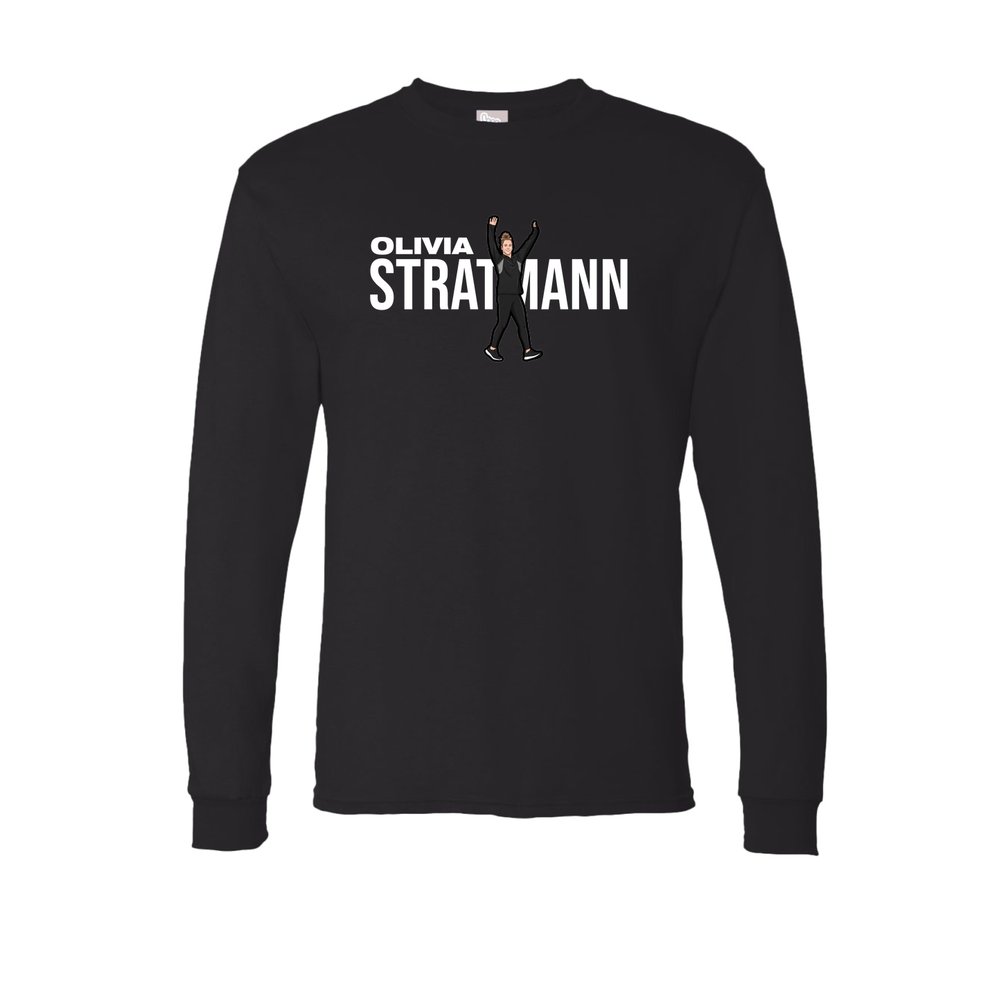 Long Sleeve Tee — Player Name in Black