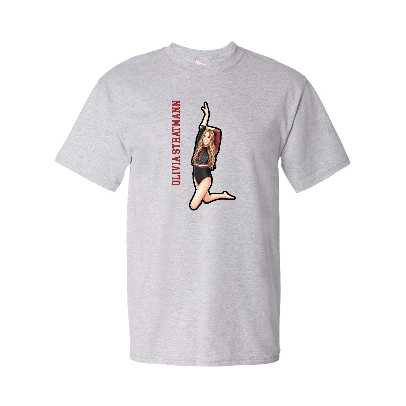Tee — Name Vertical in Grey