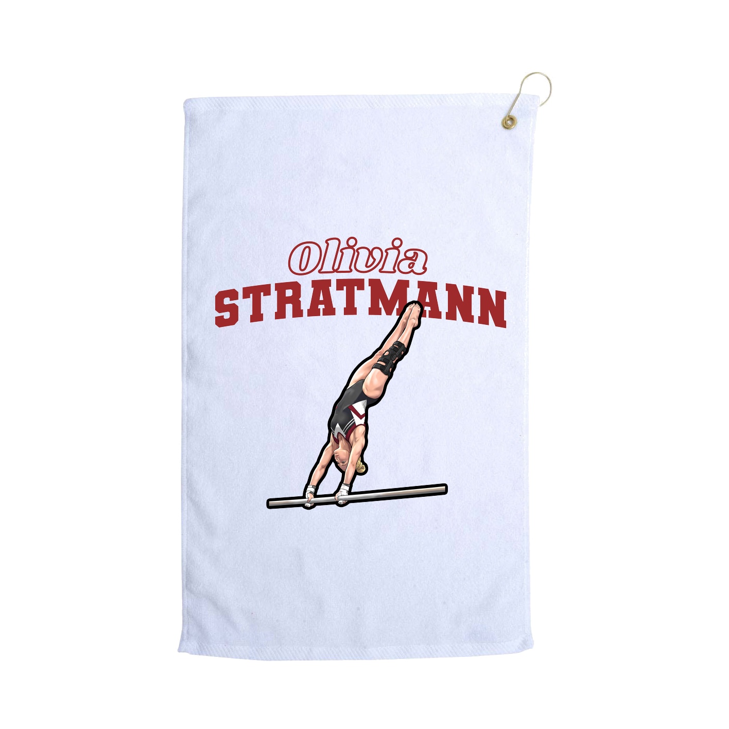 Golf Towel — Name Arch in White