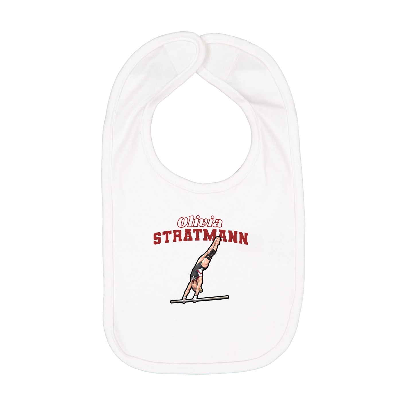 Infant Bib — Name Arch in White