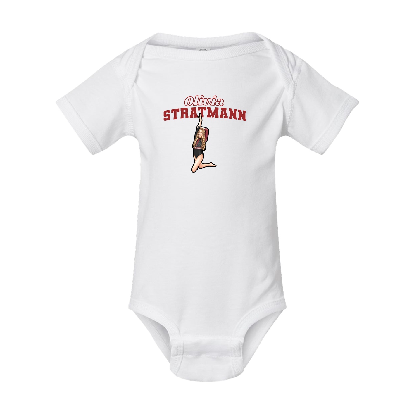 Baby Onesie — Name Arch in White