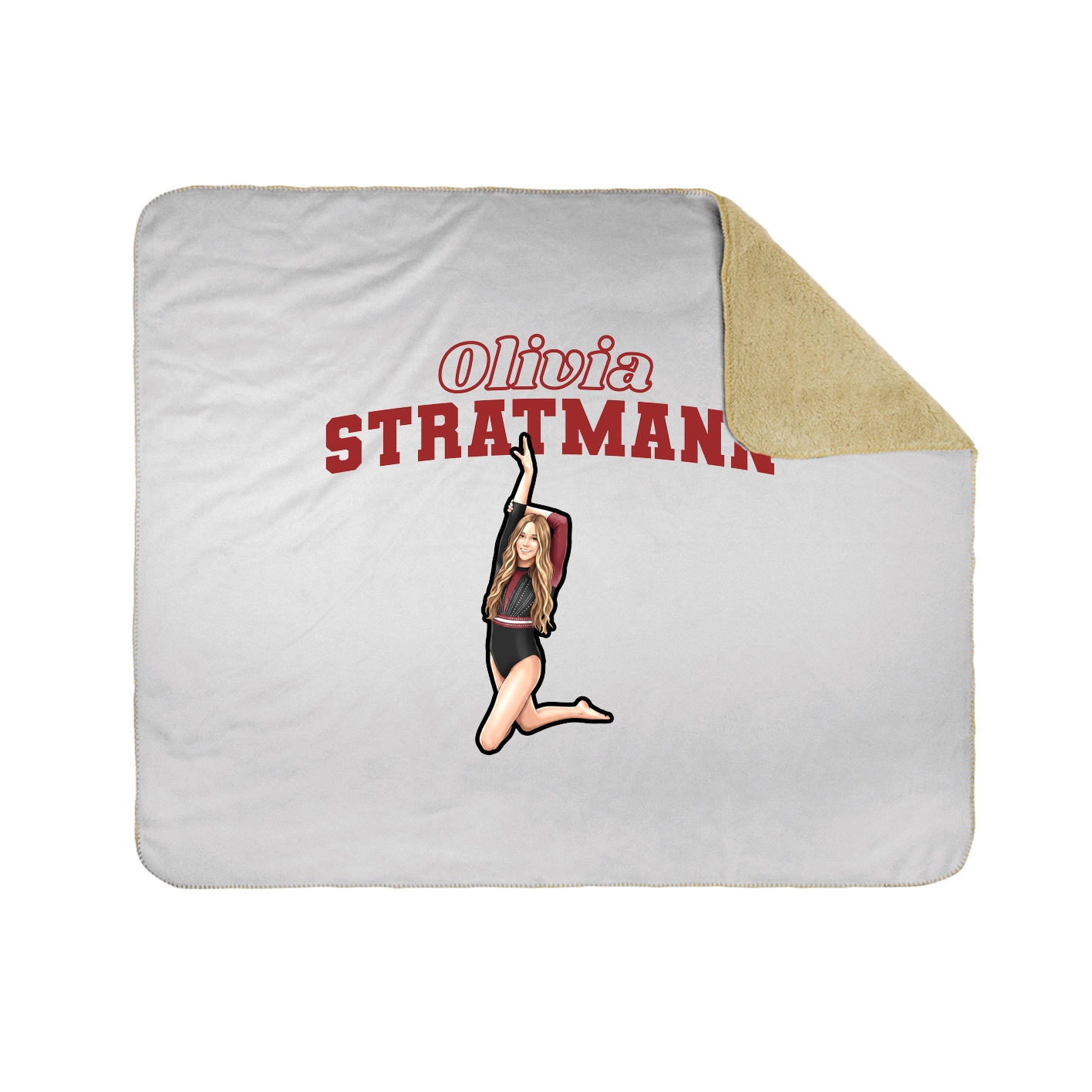 Throw Blanket — Name Arch in White