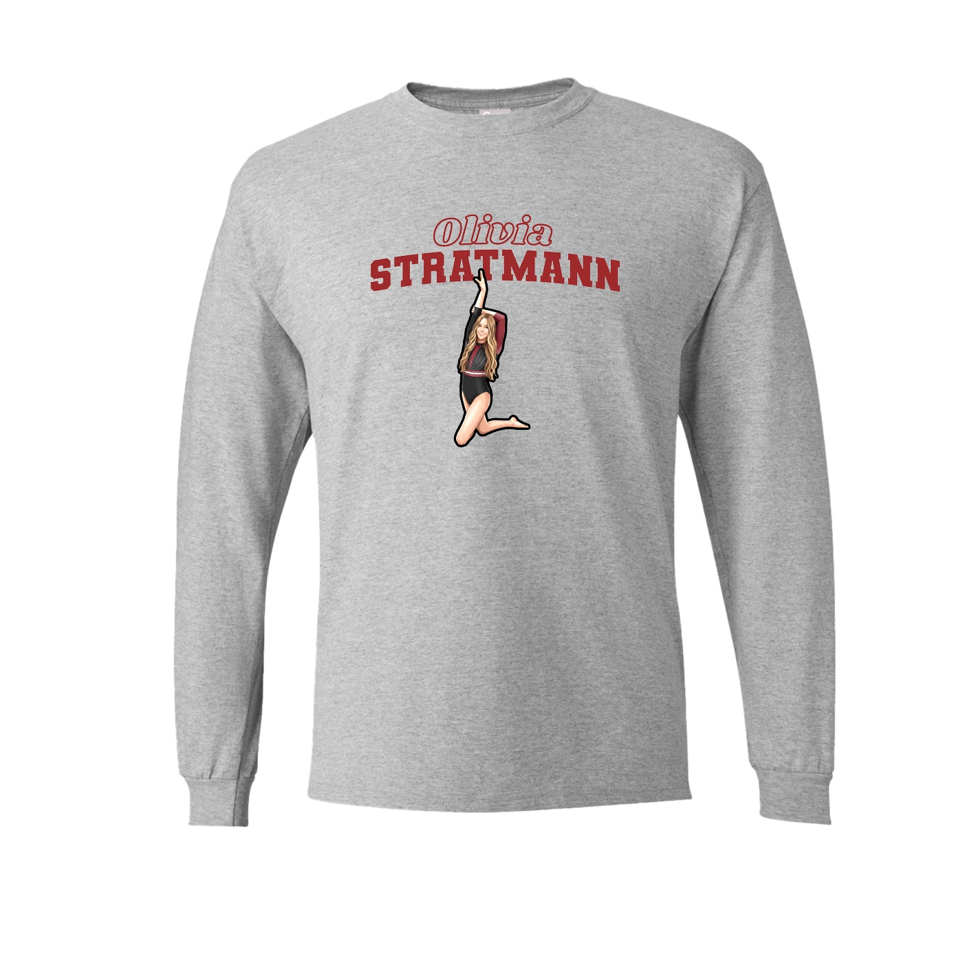 Long Sleeve Tee — Name Arch in Grey