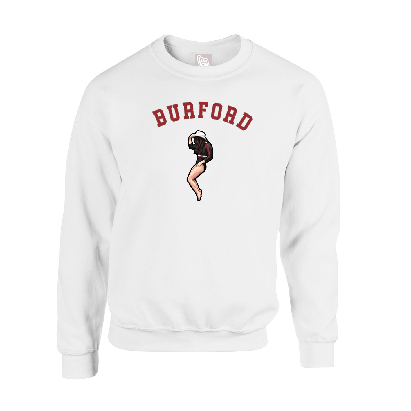 Fleece Crew — Shirsey Arch in White