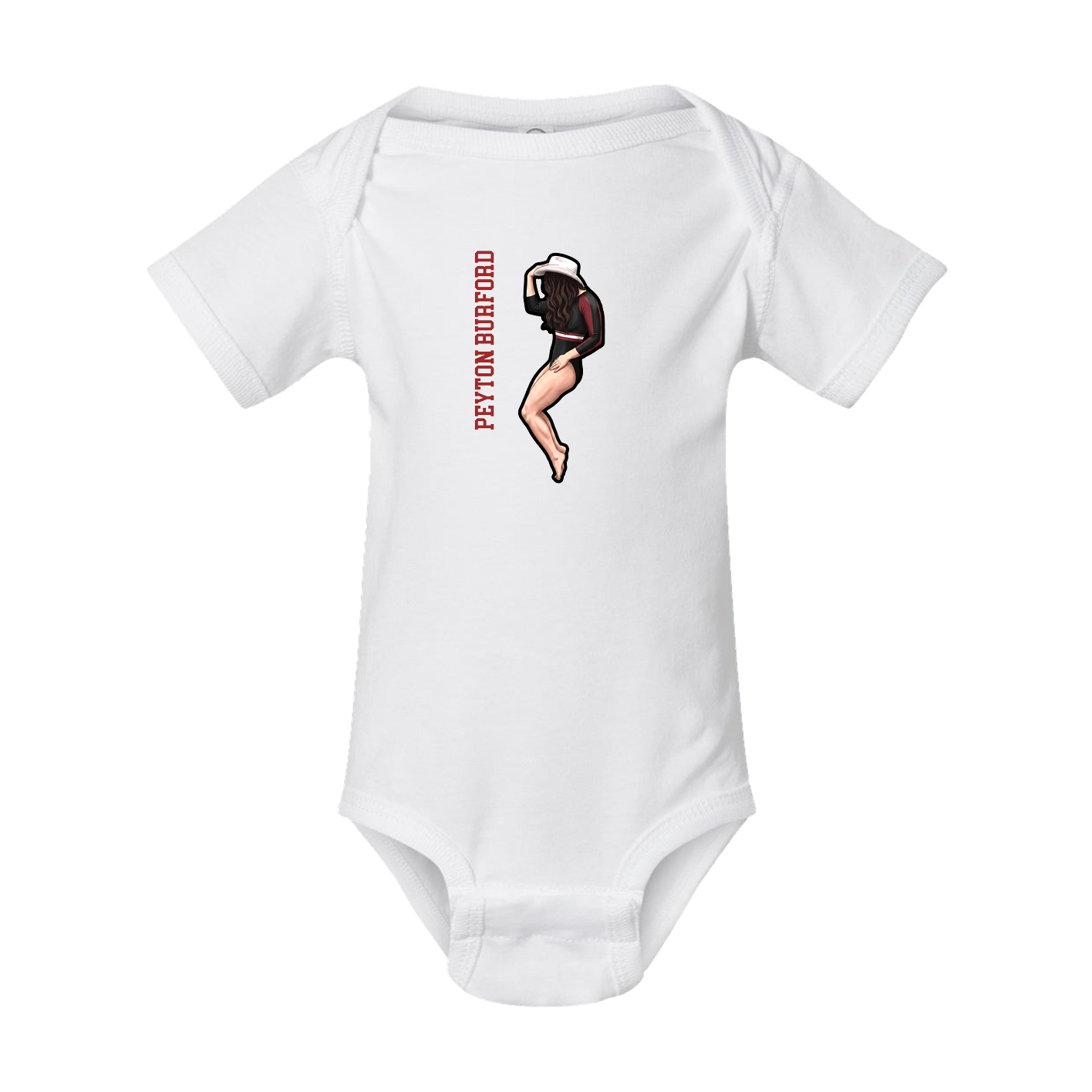 Baby Onesie — Name Vertical in White