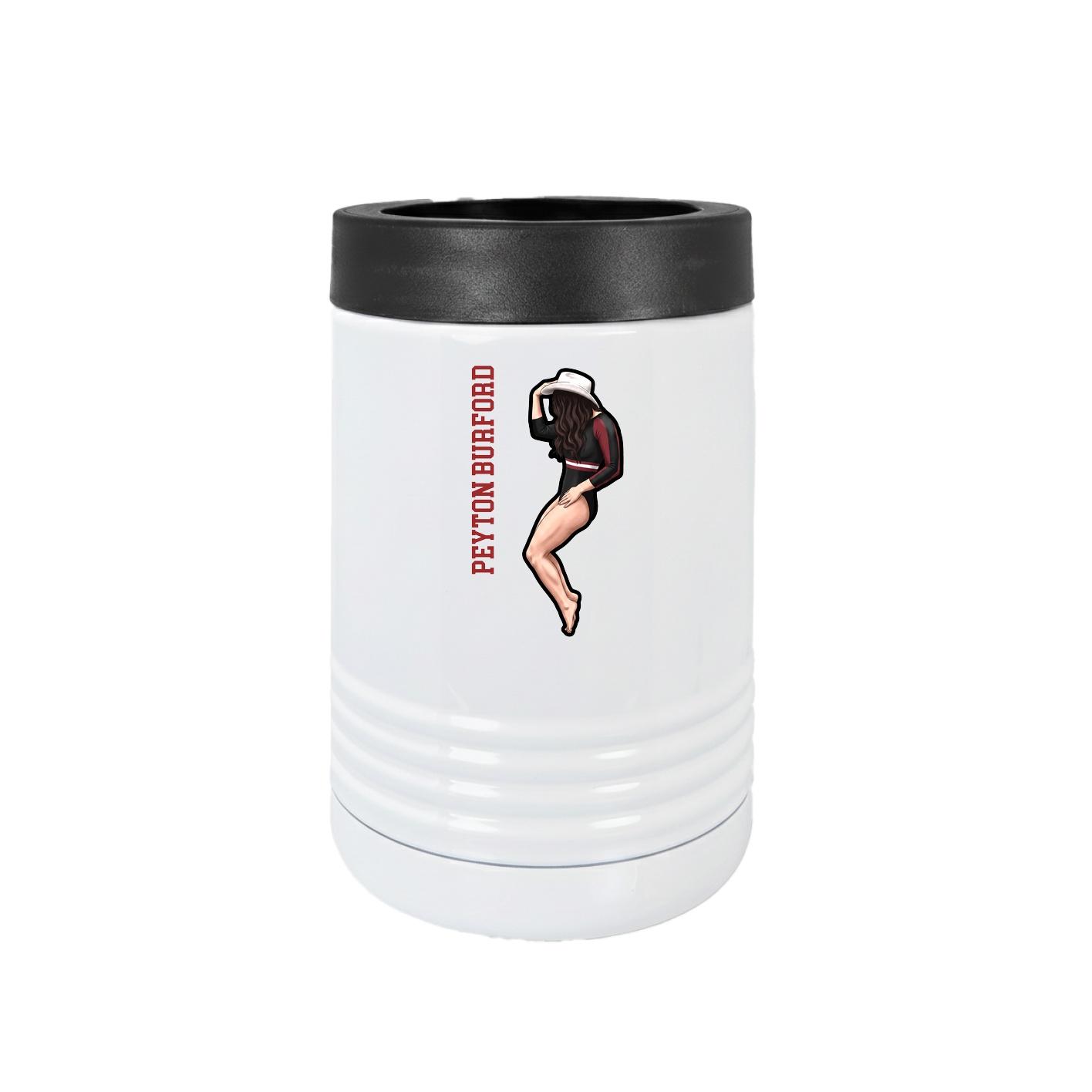 Beverage Holder — Name Vertical in White