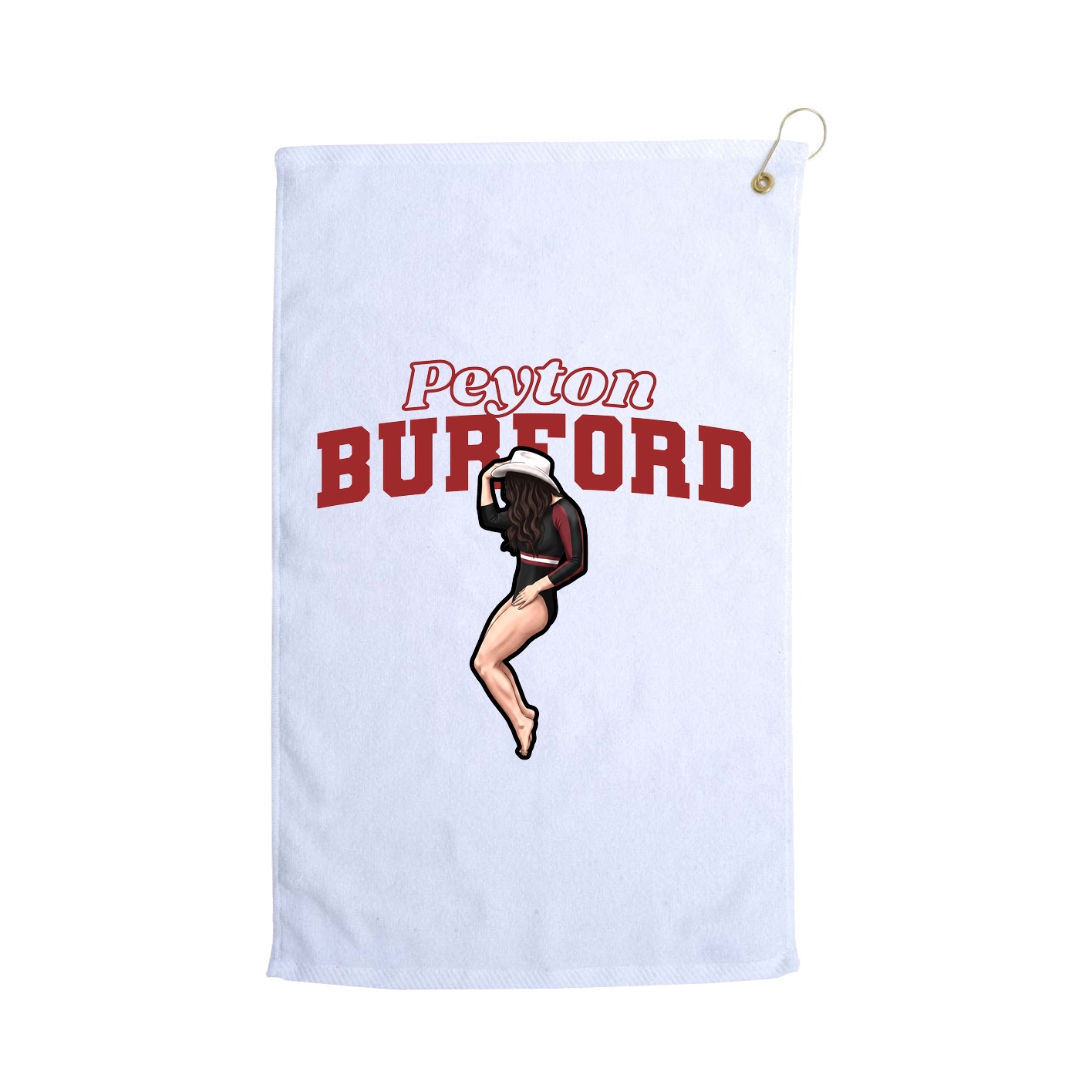 Golf Towel — Name Arch in White