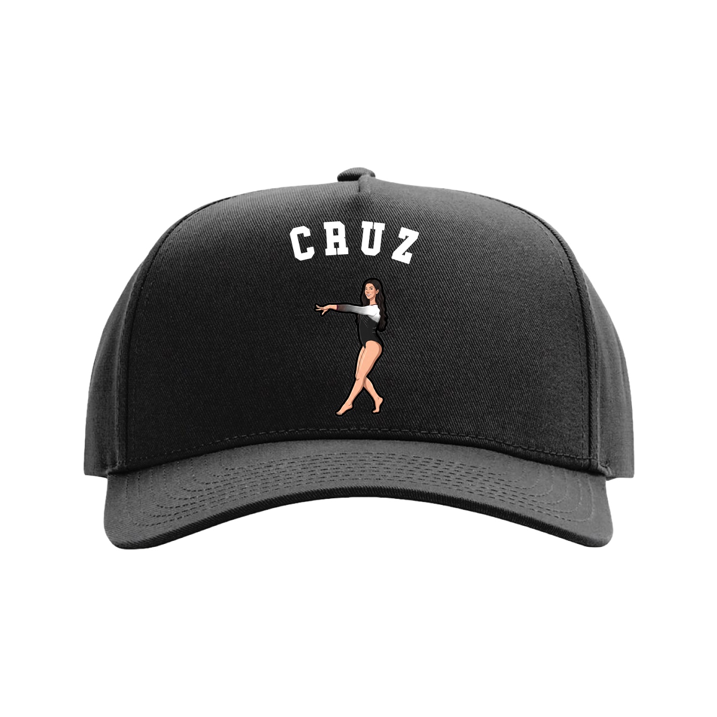 Full Fabric Five-Panel Champ Cap — Shirsey Arch in Black