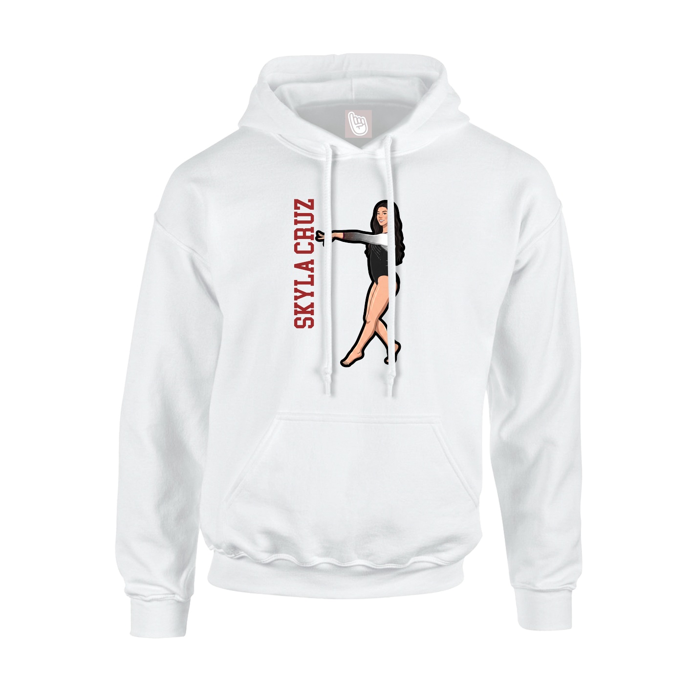 Youth Hoodie — Name Vertical in White