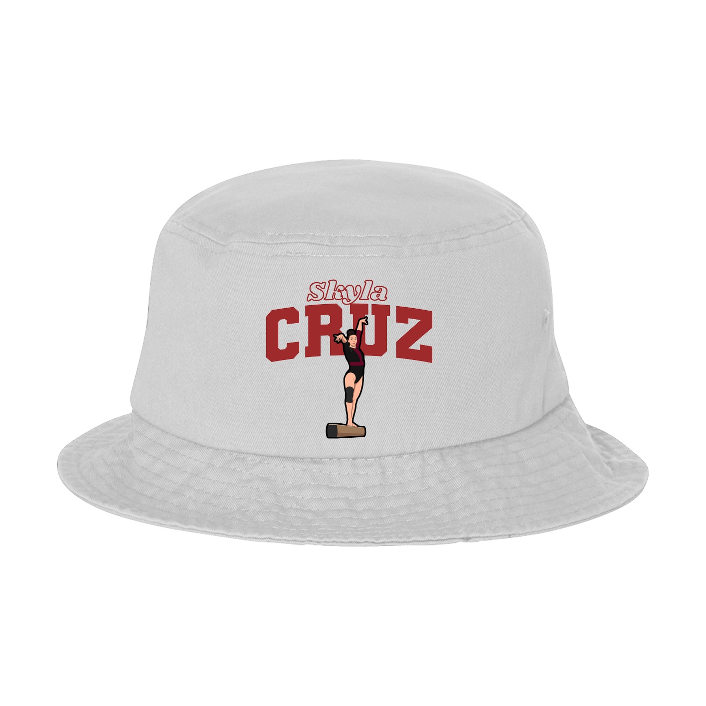 Bucket Cap — Name Arch in White
