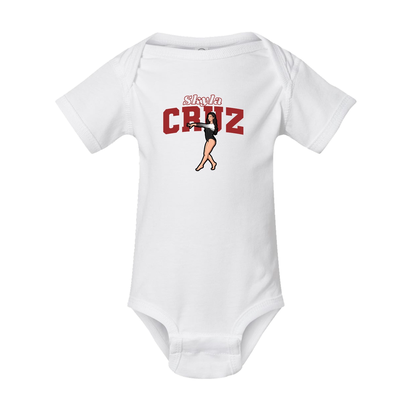 Baby Onesie — Name Arch in White