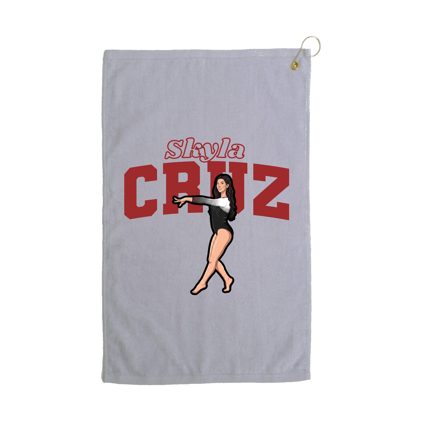 Golf Towel — Name Arch in Grey