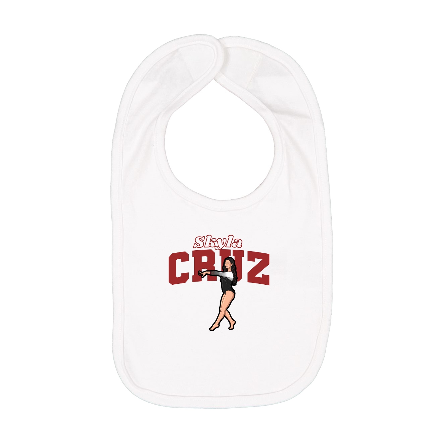 Infant Bib — Name Arch in White