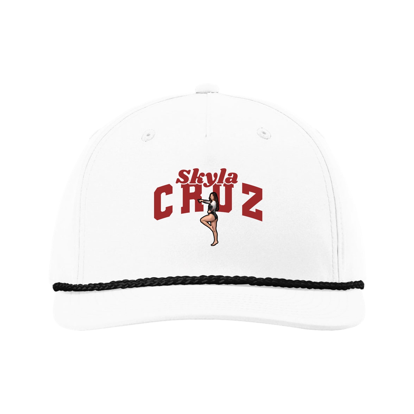 Five-Panel Classic Rope Cap — Signature Arch in White