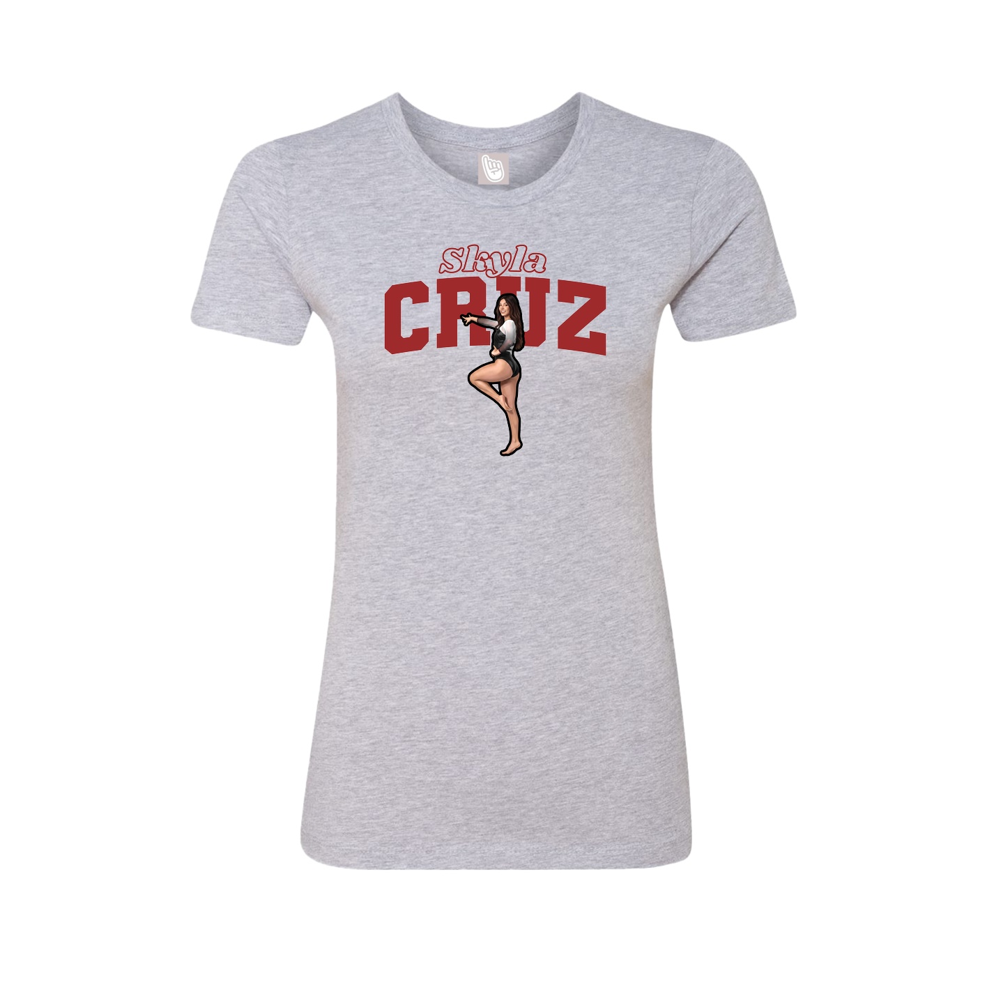 Fitted Women's Tee — Name Arch in Grey