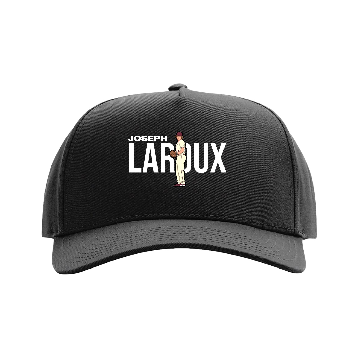 Full Fabric Five-Panel Champ Cap — Player Name in Black
