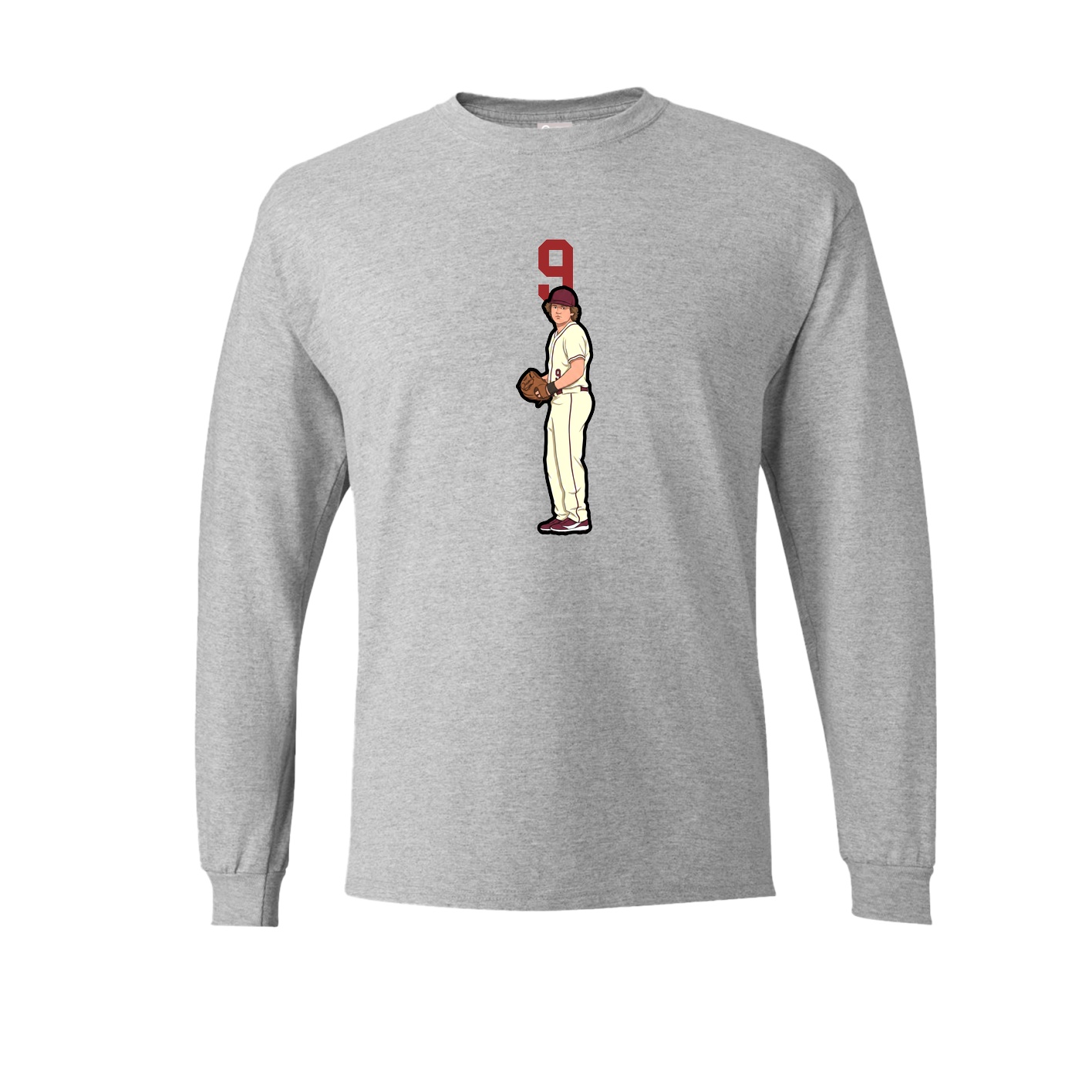 Long Sleeve Tee — Number Top in Grey