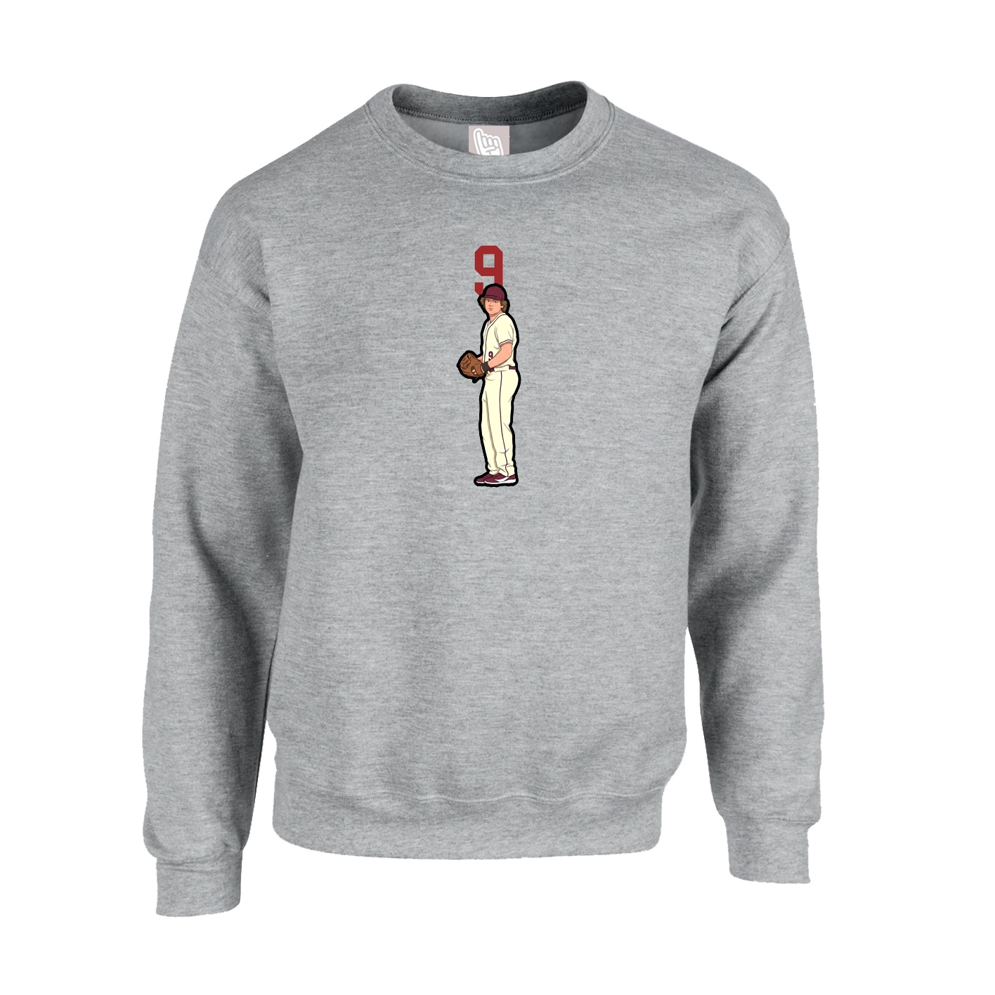 Fleece Crew — Number Top in Grey