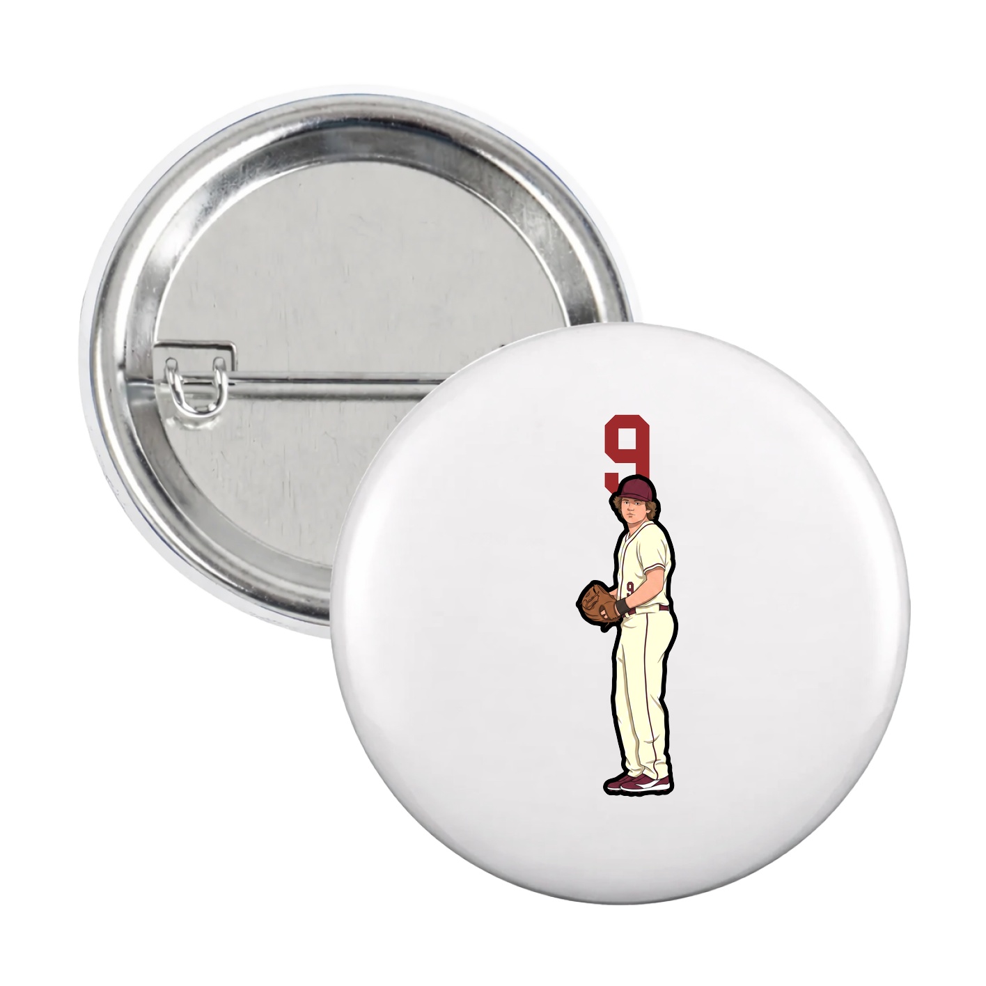 Game Day Button — Number Top in White