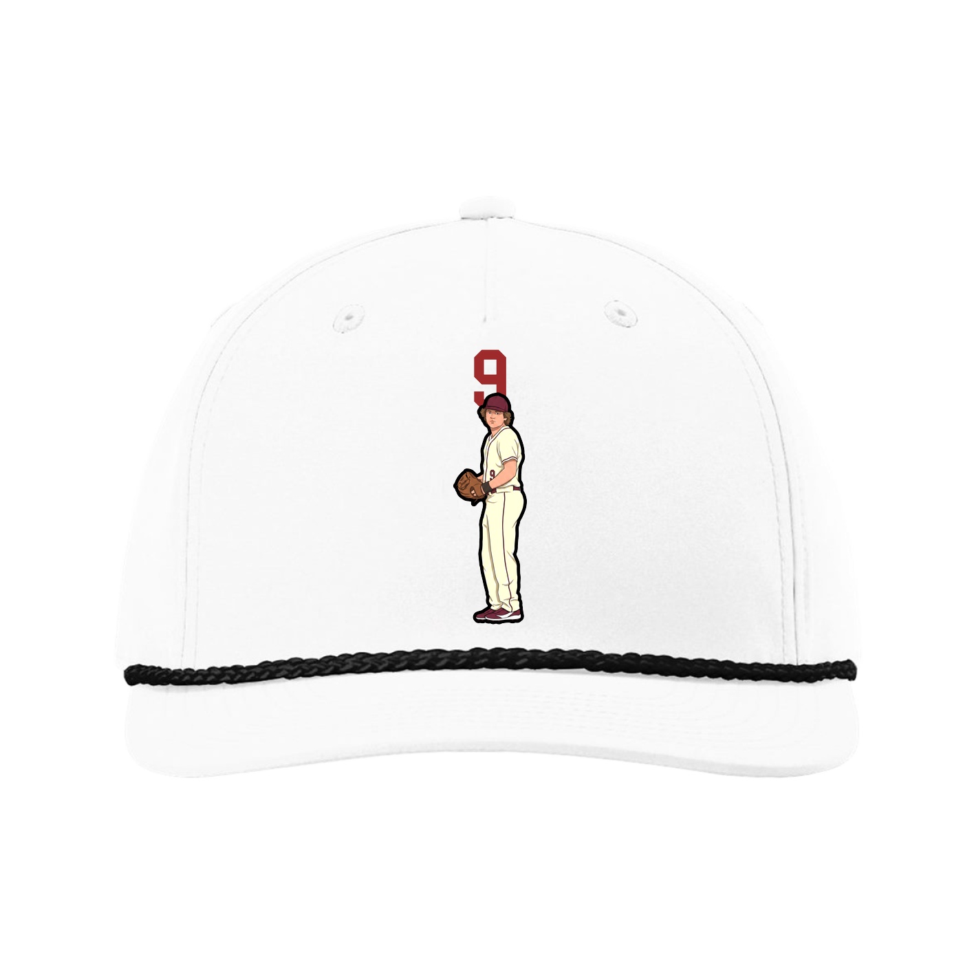 Five-Panel Classic Rope Cap — Number Top in White
