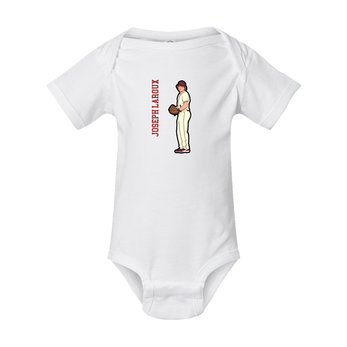 Baby Onesie — Name Vertical in White