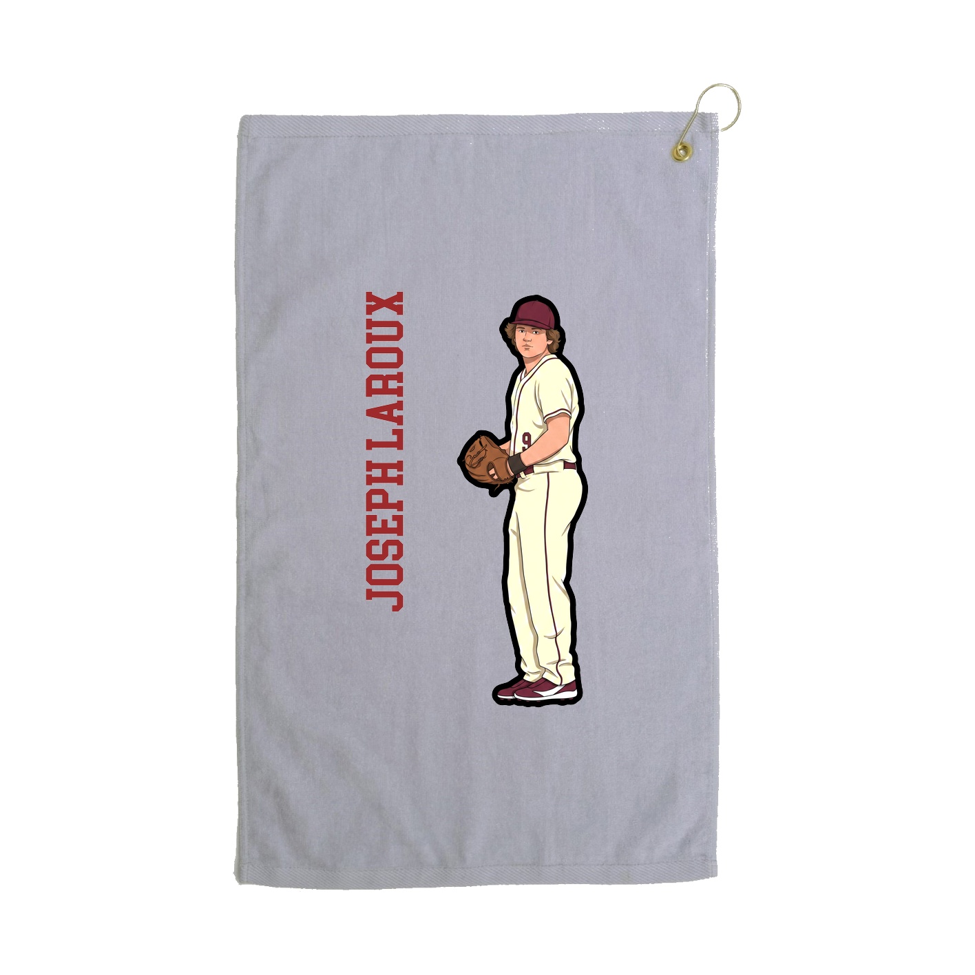 Golf Towel — Name Vertical in Grey