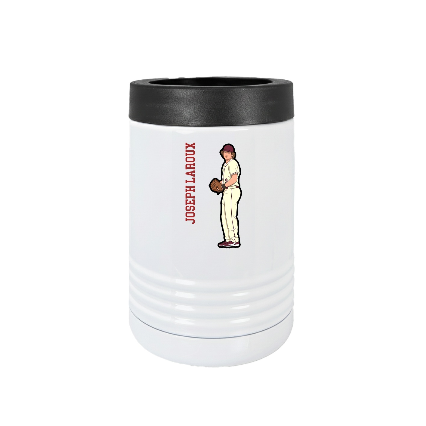 Beverage Holder — Name Vertical in White