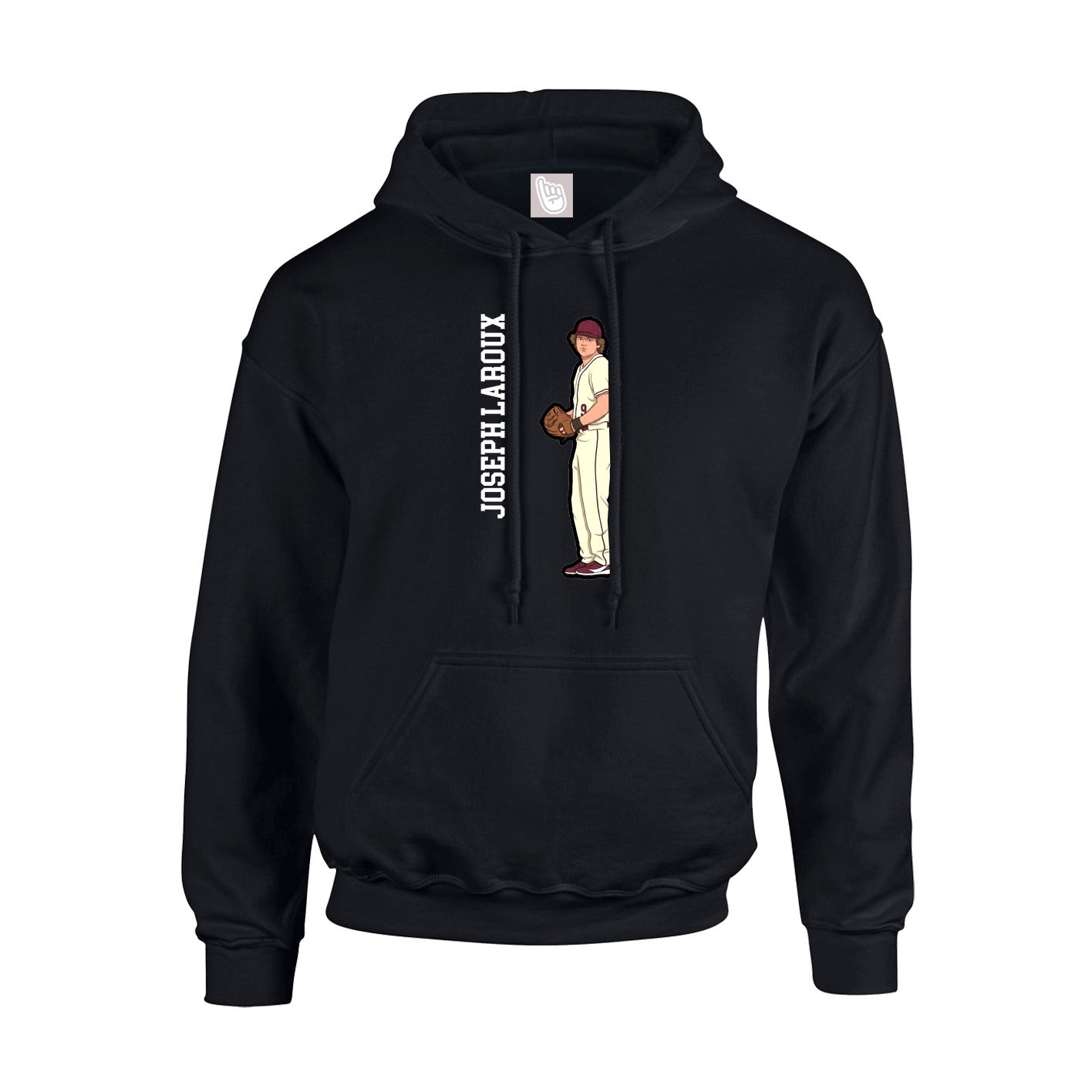 Youth Hoodie — Name Vertical in Black