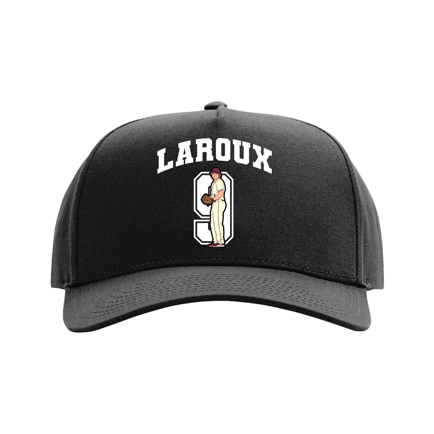 Full Fabric Five-Panel Champ Cap — Number in Black