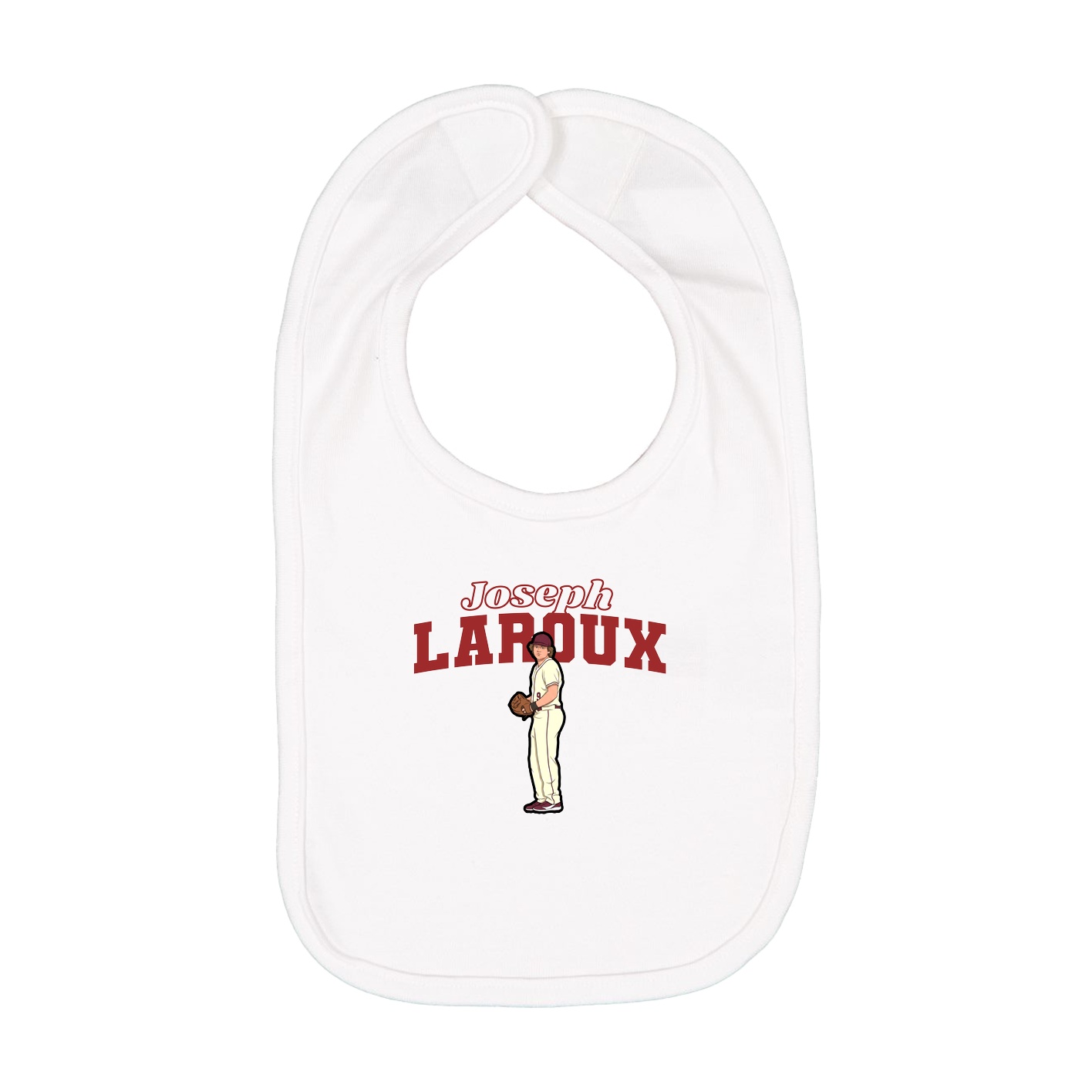 Infant Bib — Name Arch in White