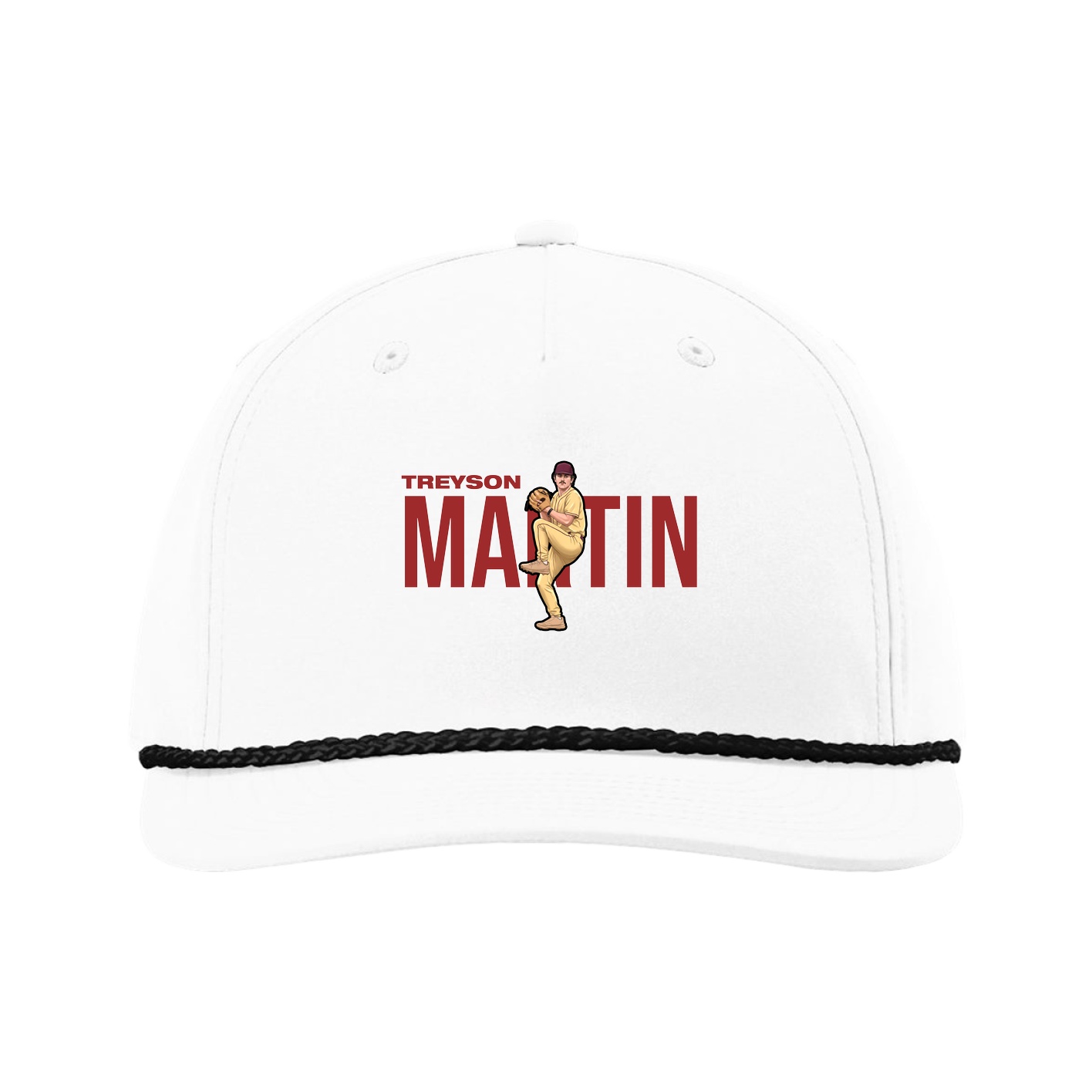Five-Panel Classic Rope Cap — Player Name in White