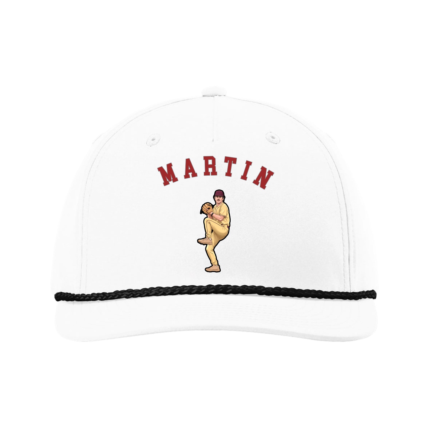 Five-Panel Classic Rope Cap — Shirsey Arch in White