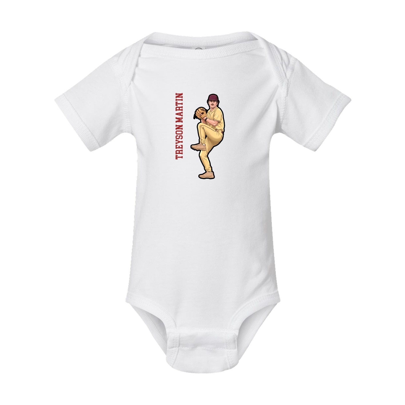 Baby Onesie — Name Vertical in White