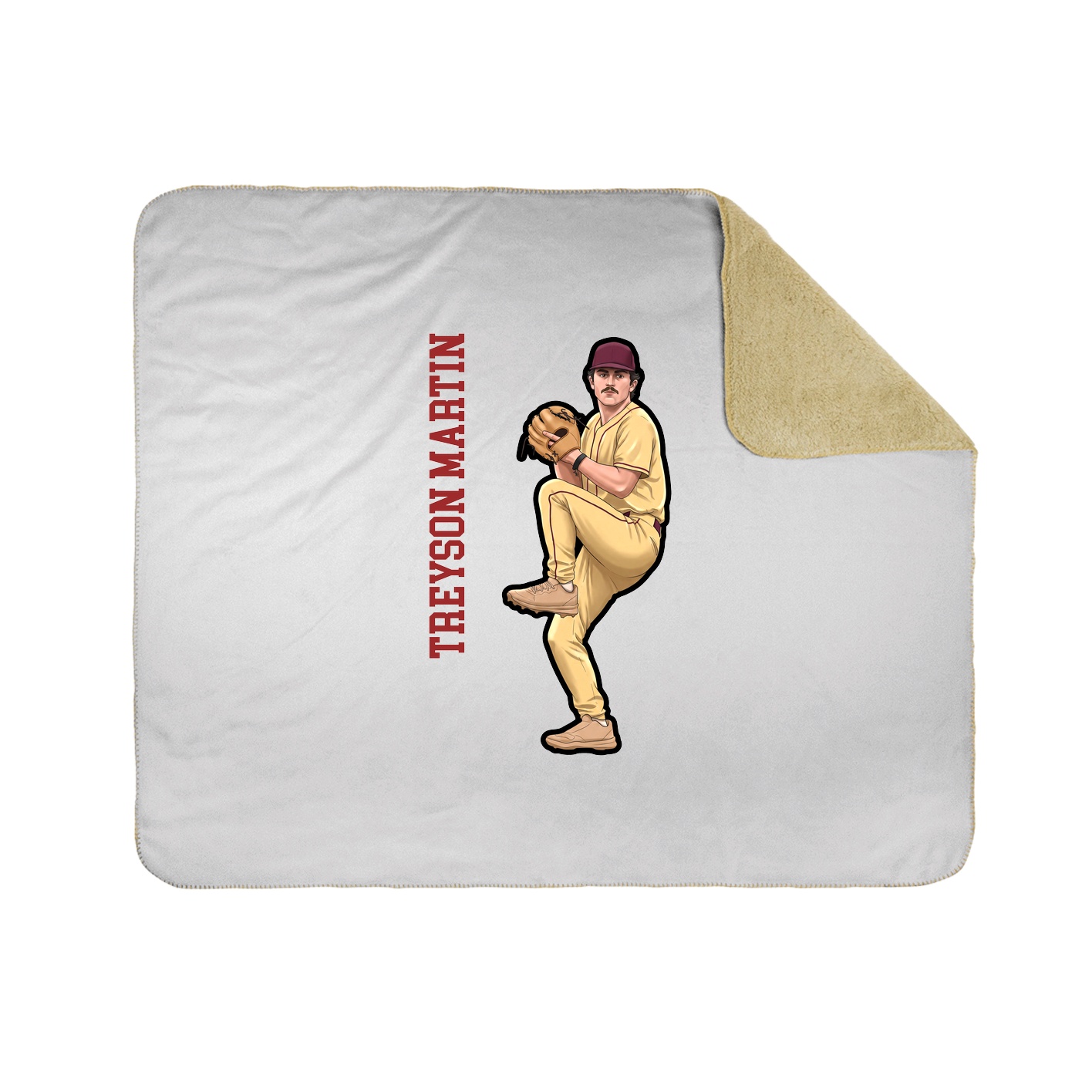 Throw Blanket — Name Vertical in White