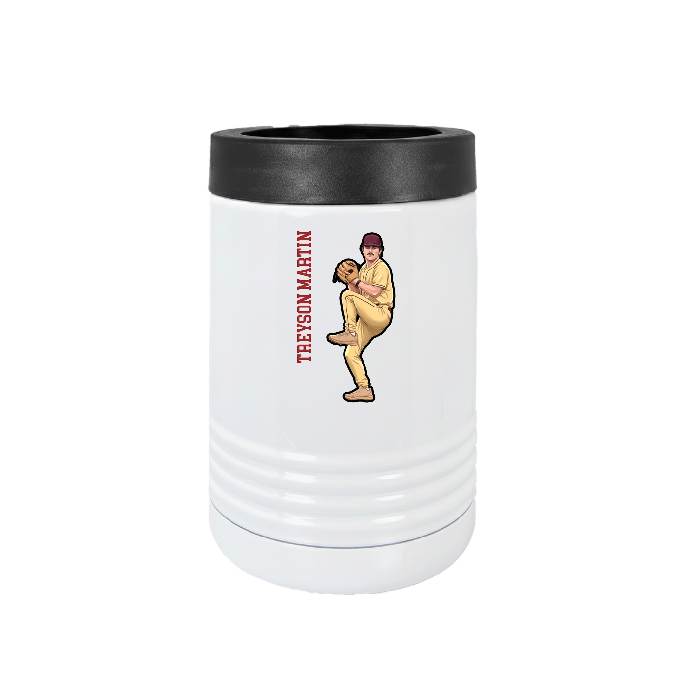Beverage Holder — Name Vertical in White