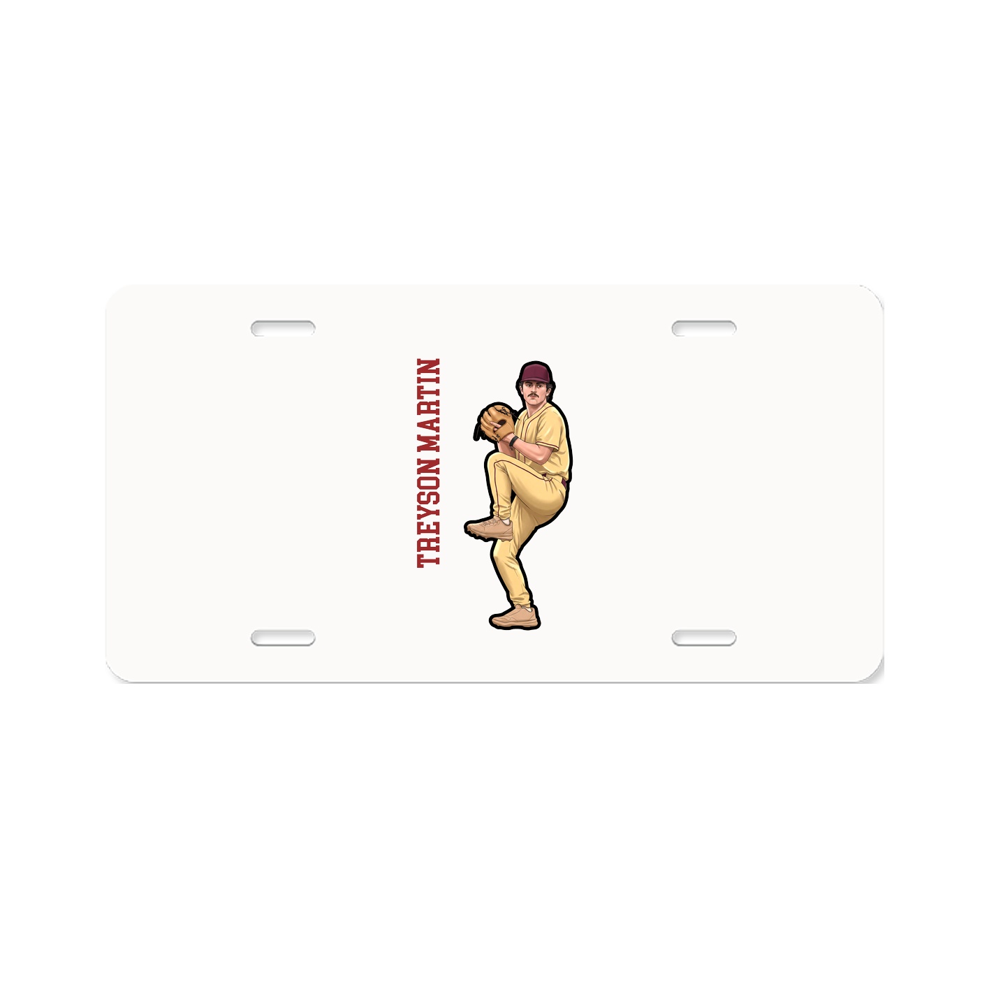 License Plate — Name Vertical in Classic