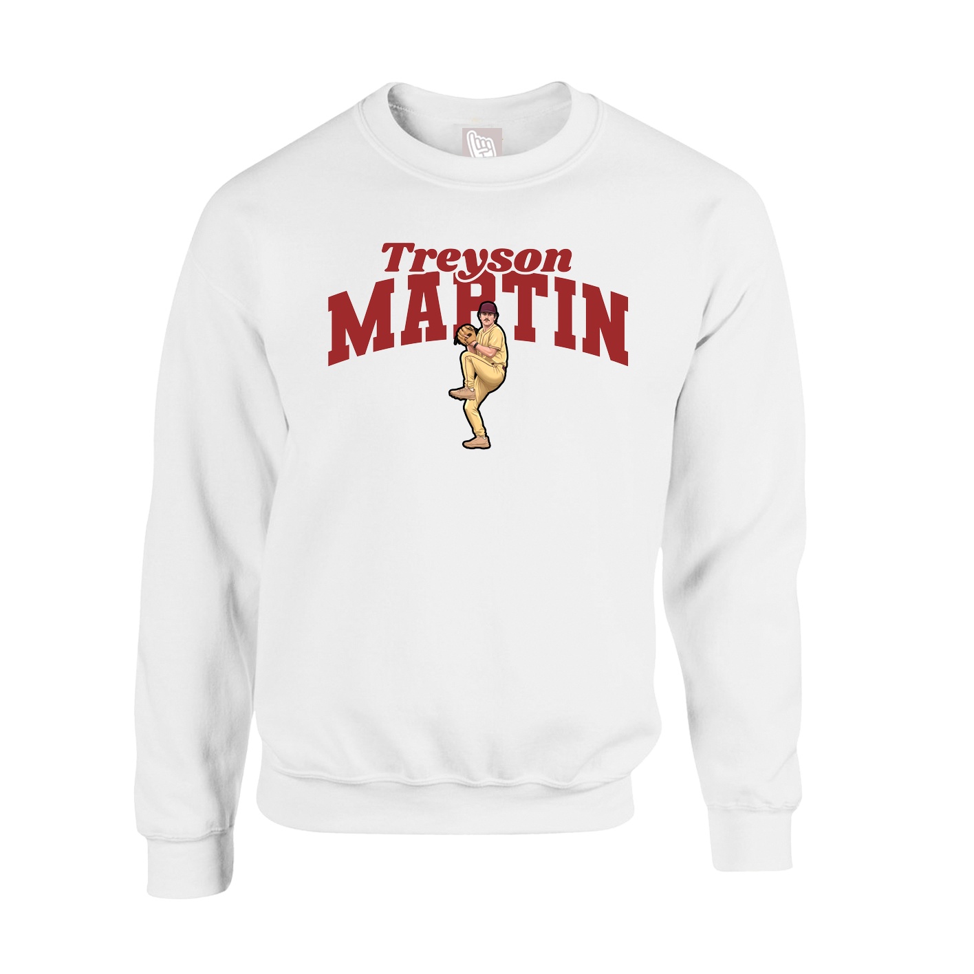 Fleece Crew — Signature Arch in White