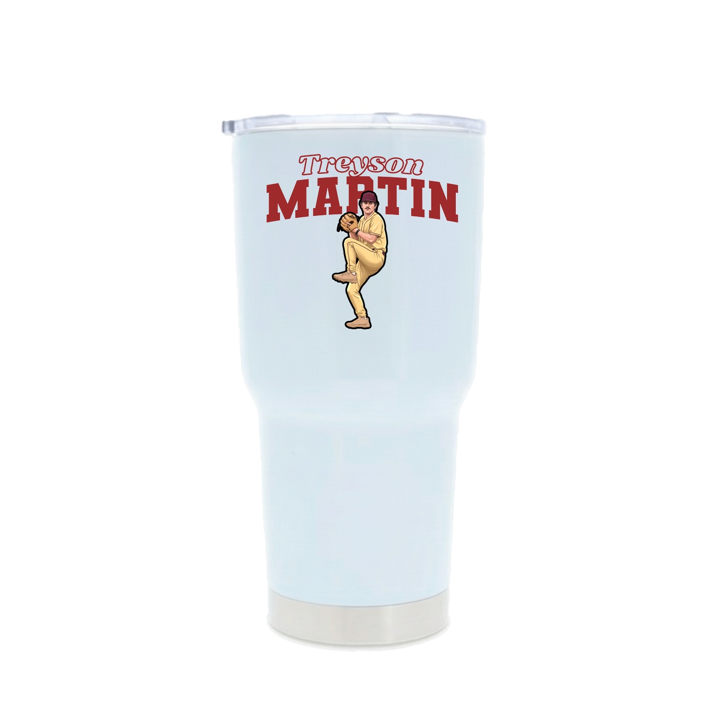 30oz Stainless Steel Tumbler — Name Arch in White