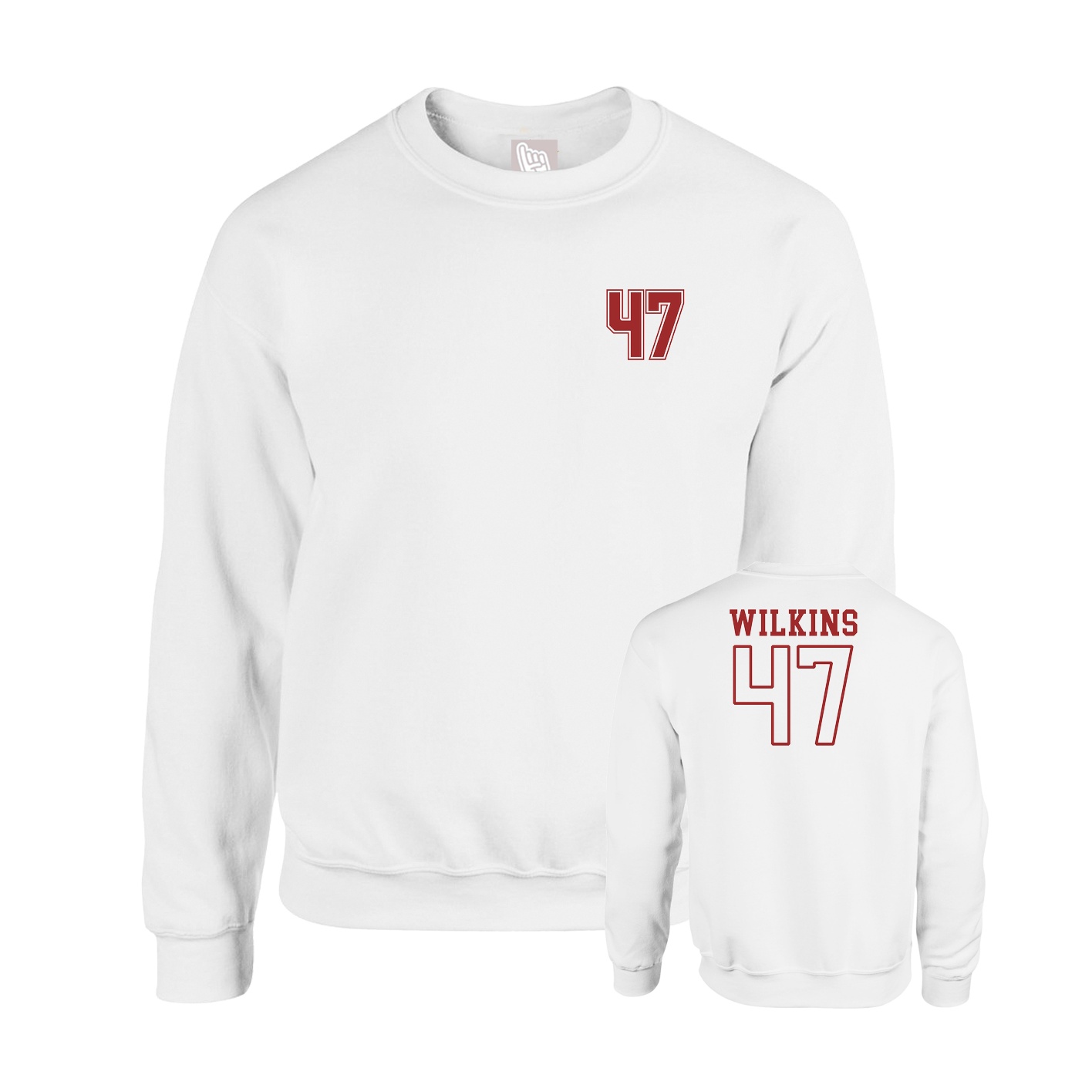 Fleece Crew — Chest Back in White