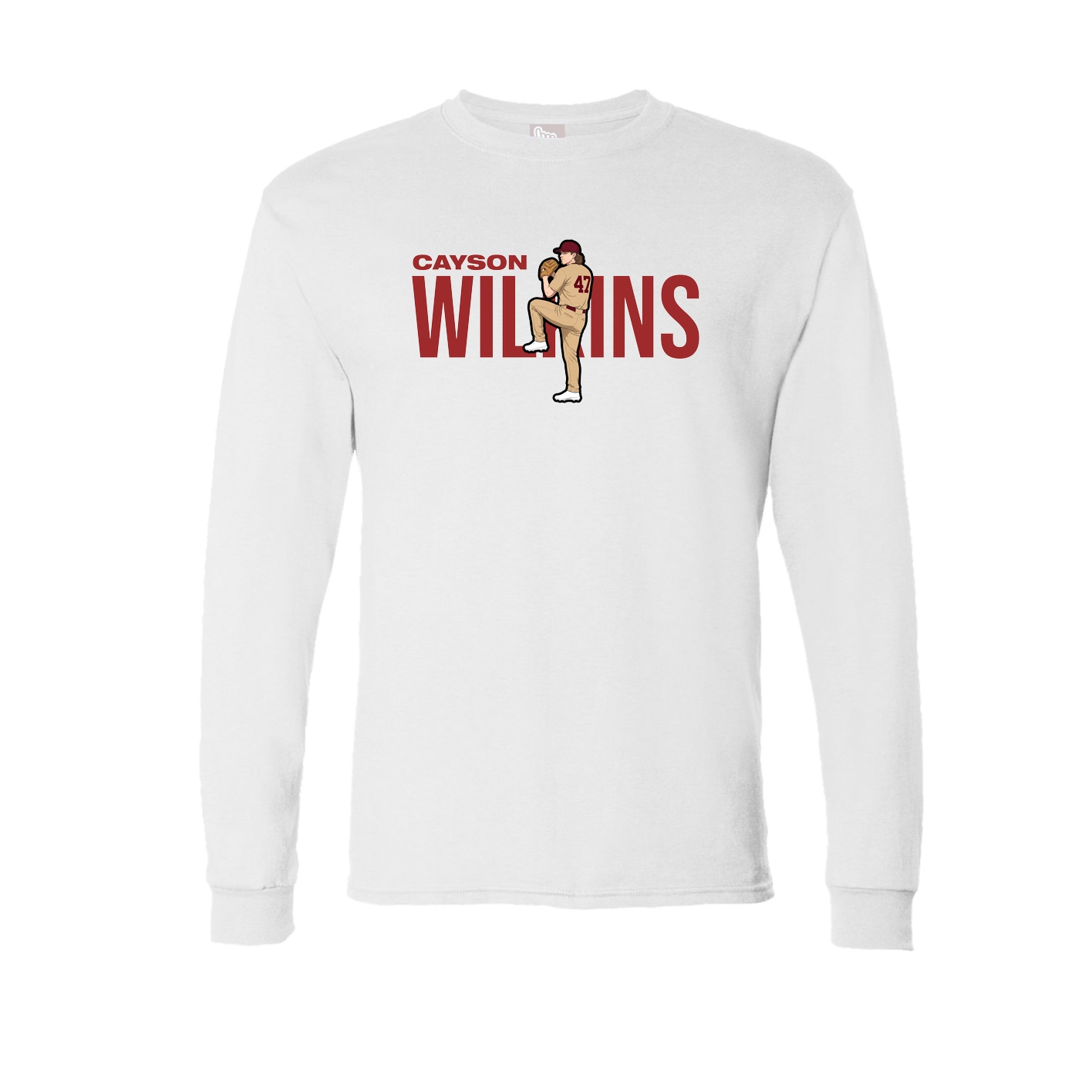 Long Sleeve Tee — Player Name in White